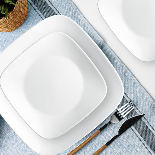Corelle® Square™ Pure White 12-piece Dinnerware Set with Appetizer Plates. Service for 4 - Image 3