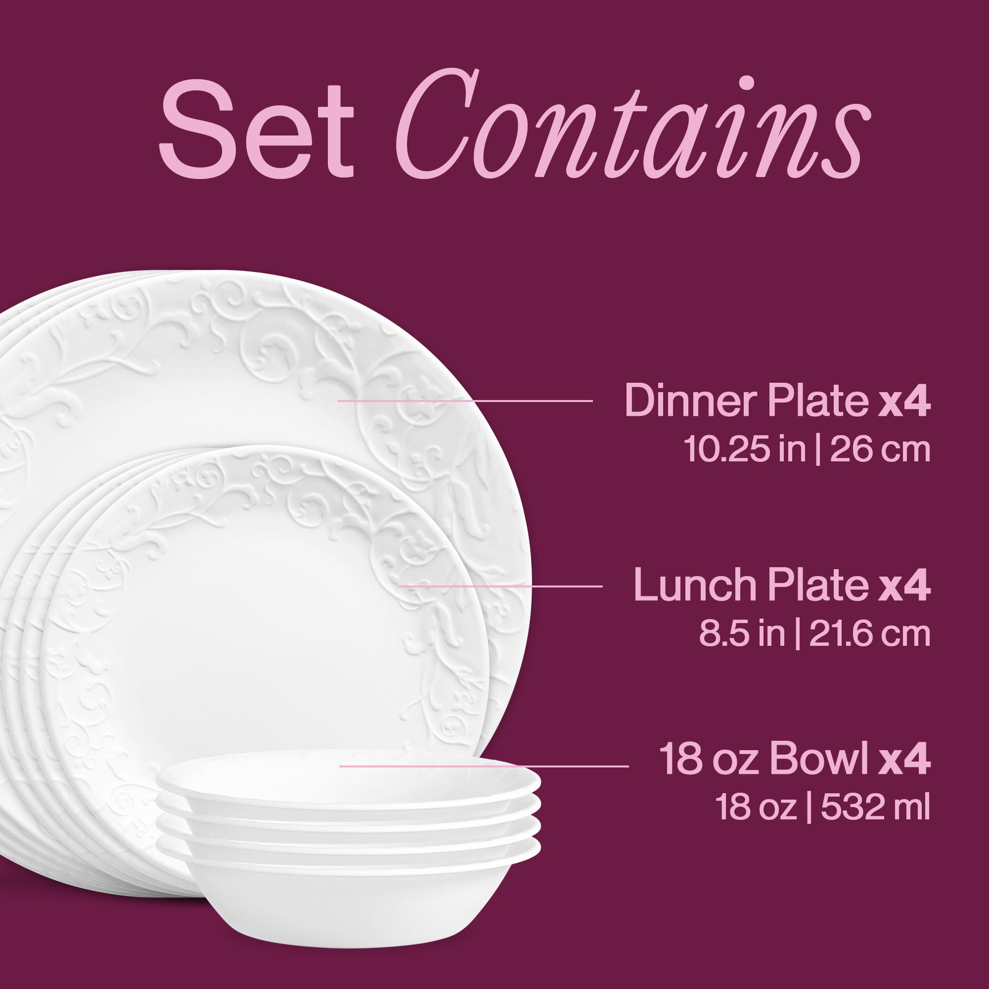 Corelle® Bella Faenza 12-piece Dinnerware Set. Service for 4 - Image 3