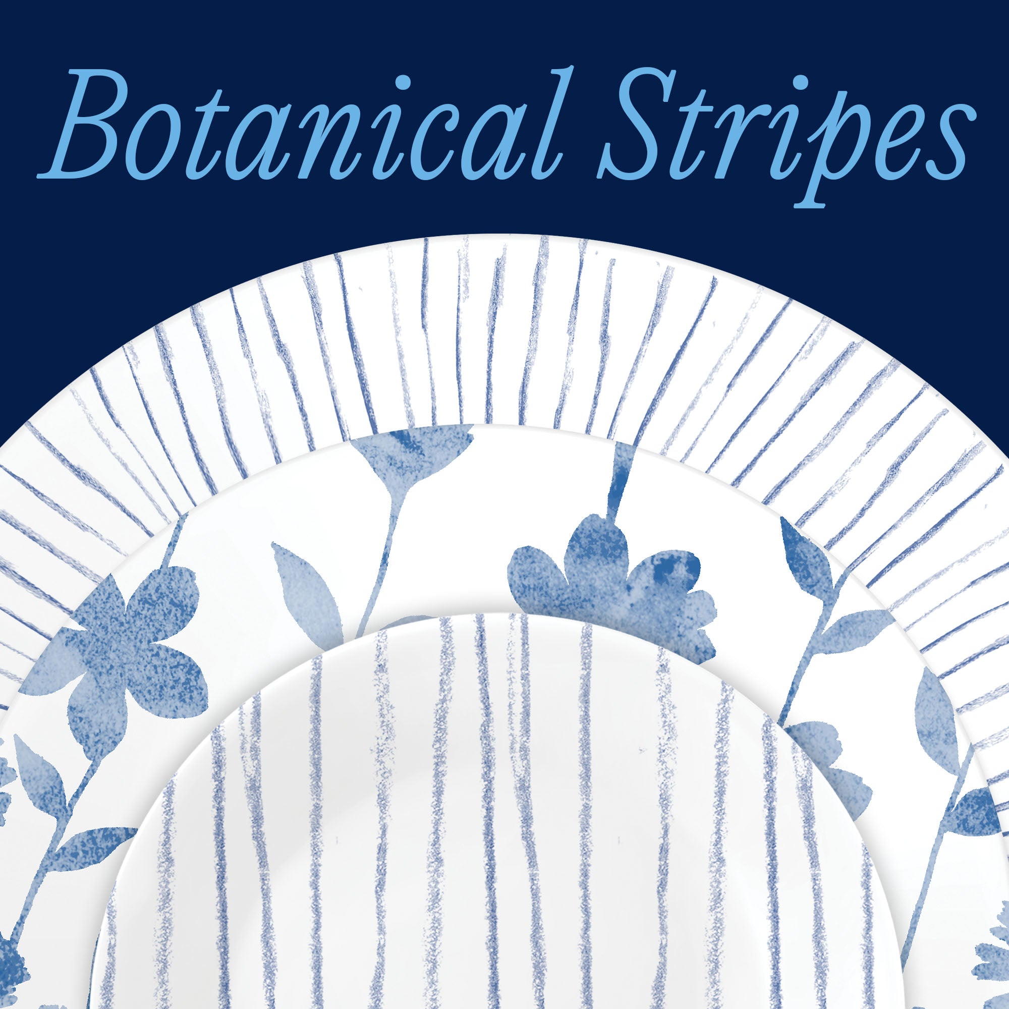 Corelle® Botanical Stripes 32-piece Dinnerware Set. Service for 8 - Image 2