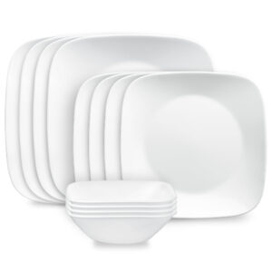 Corelle® Square™ Pure White 12-piece Dinnerware Set. Service for 4