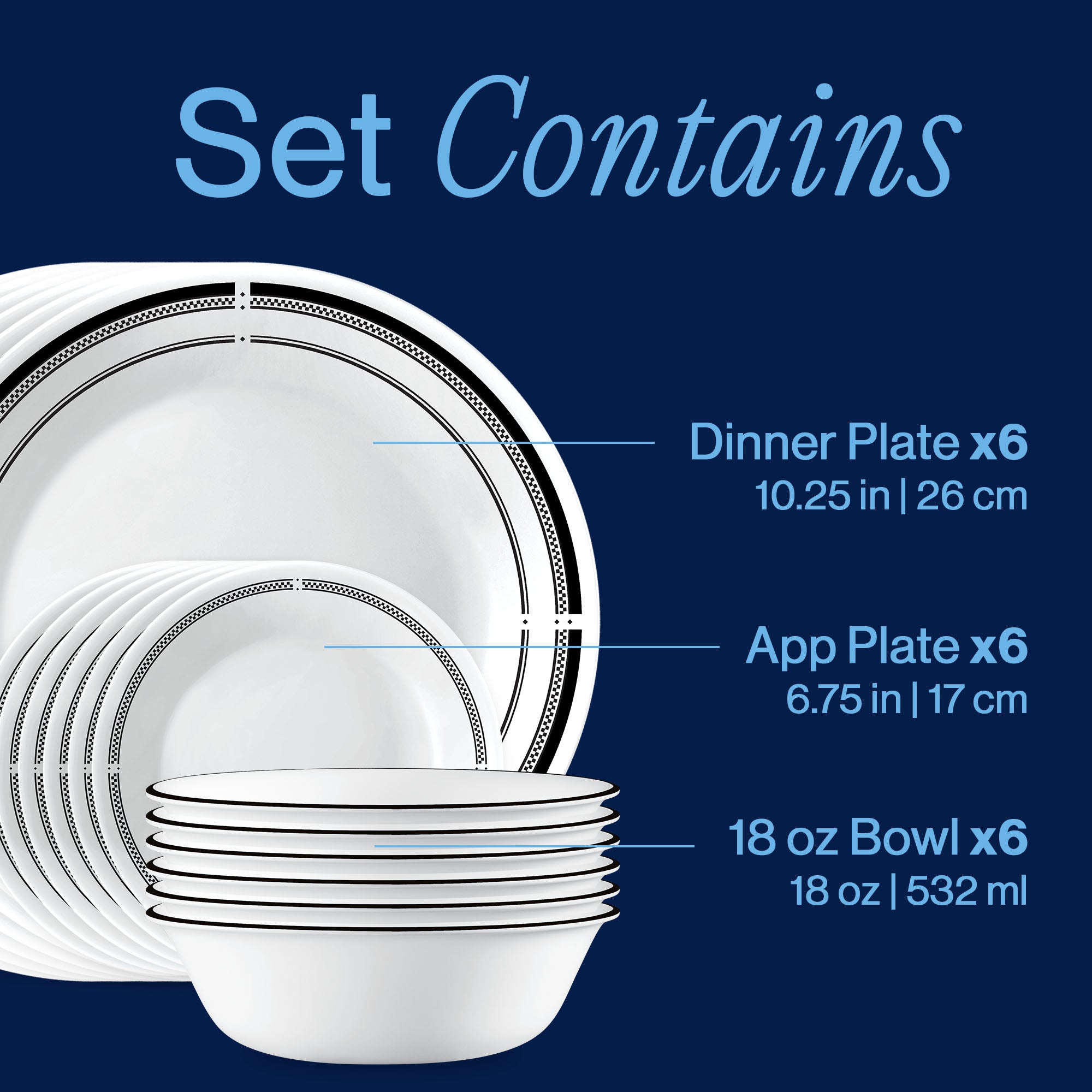 Corelle® Brasserie 18-piece Dinnerware Set. Service for 6 - Image 3