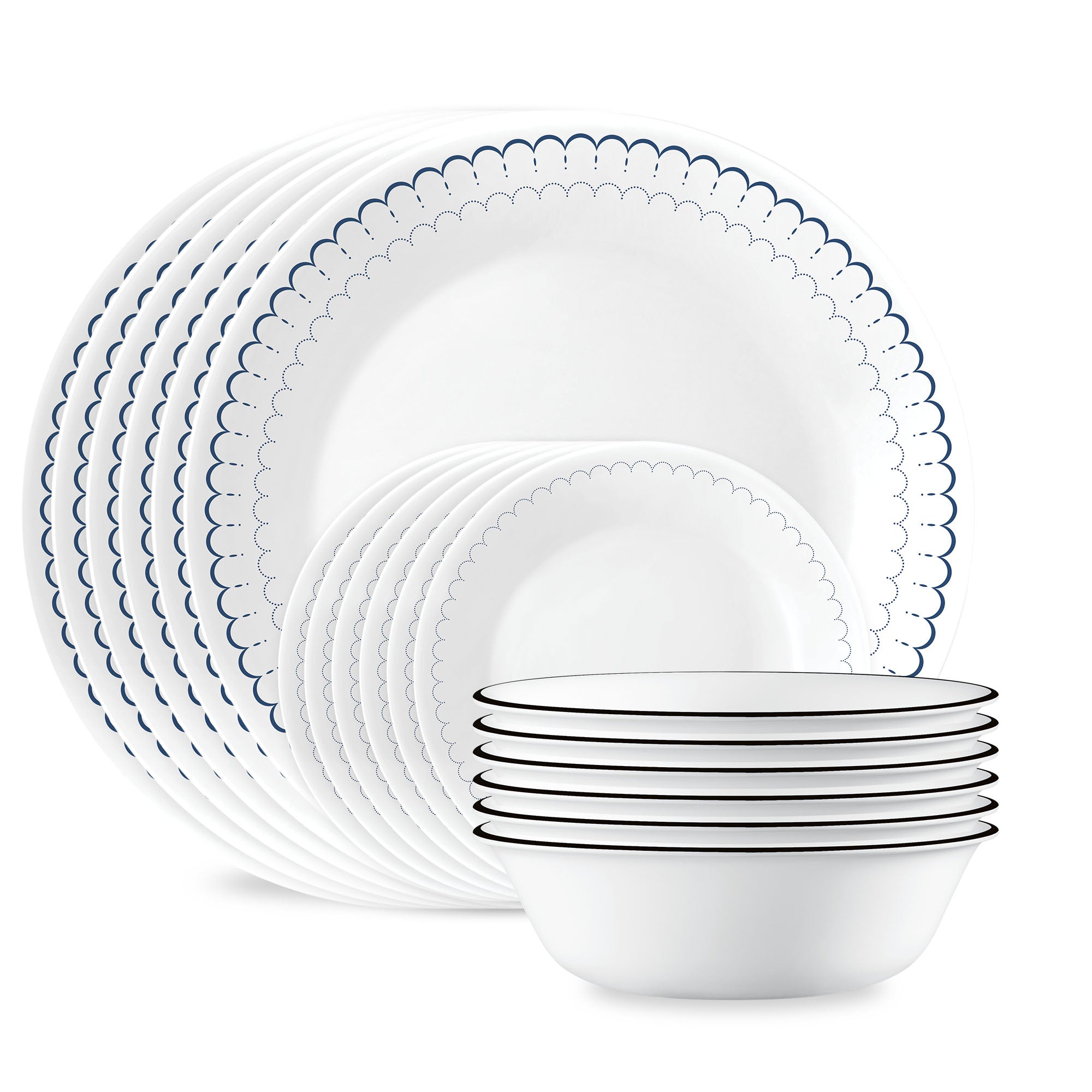 Corelle® Caspian Lace 18-piece Dinnerware Set. Service for 6