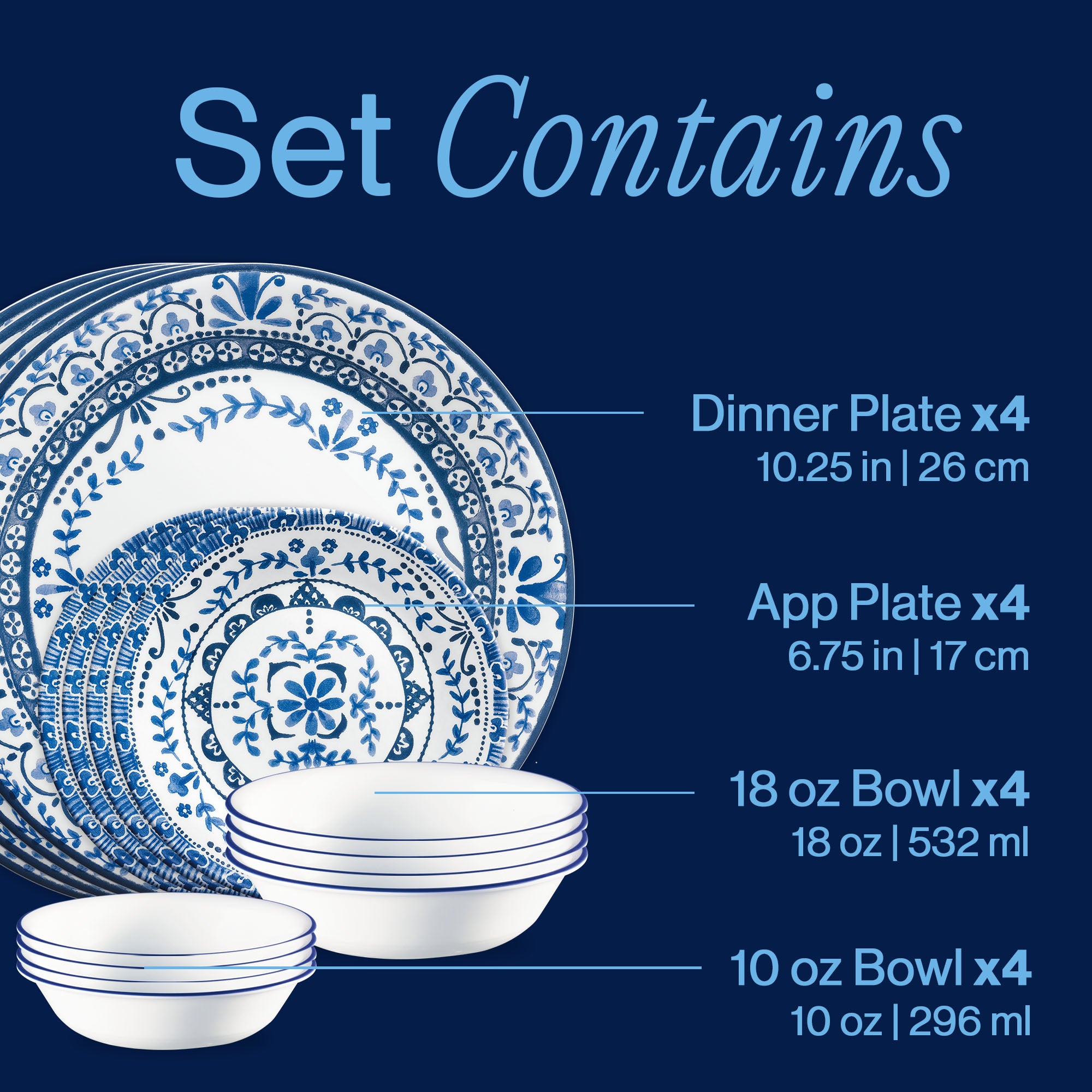 Corelle® Portofino 16-piece Dinnerware Set. Service for 4 - Image 3