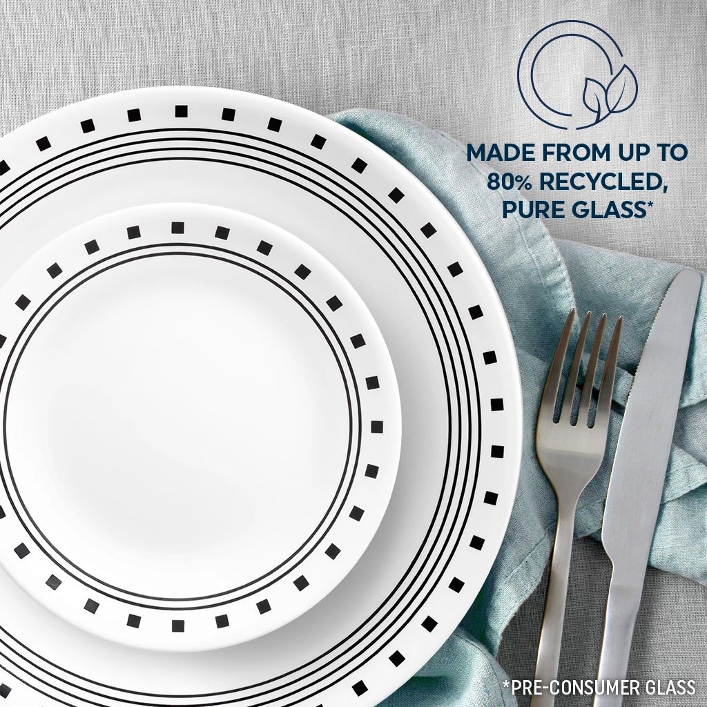 Corelle® City Block 18-piece Mugless Dinnerware Set. Service for 6 - Image 3