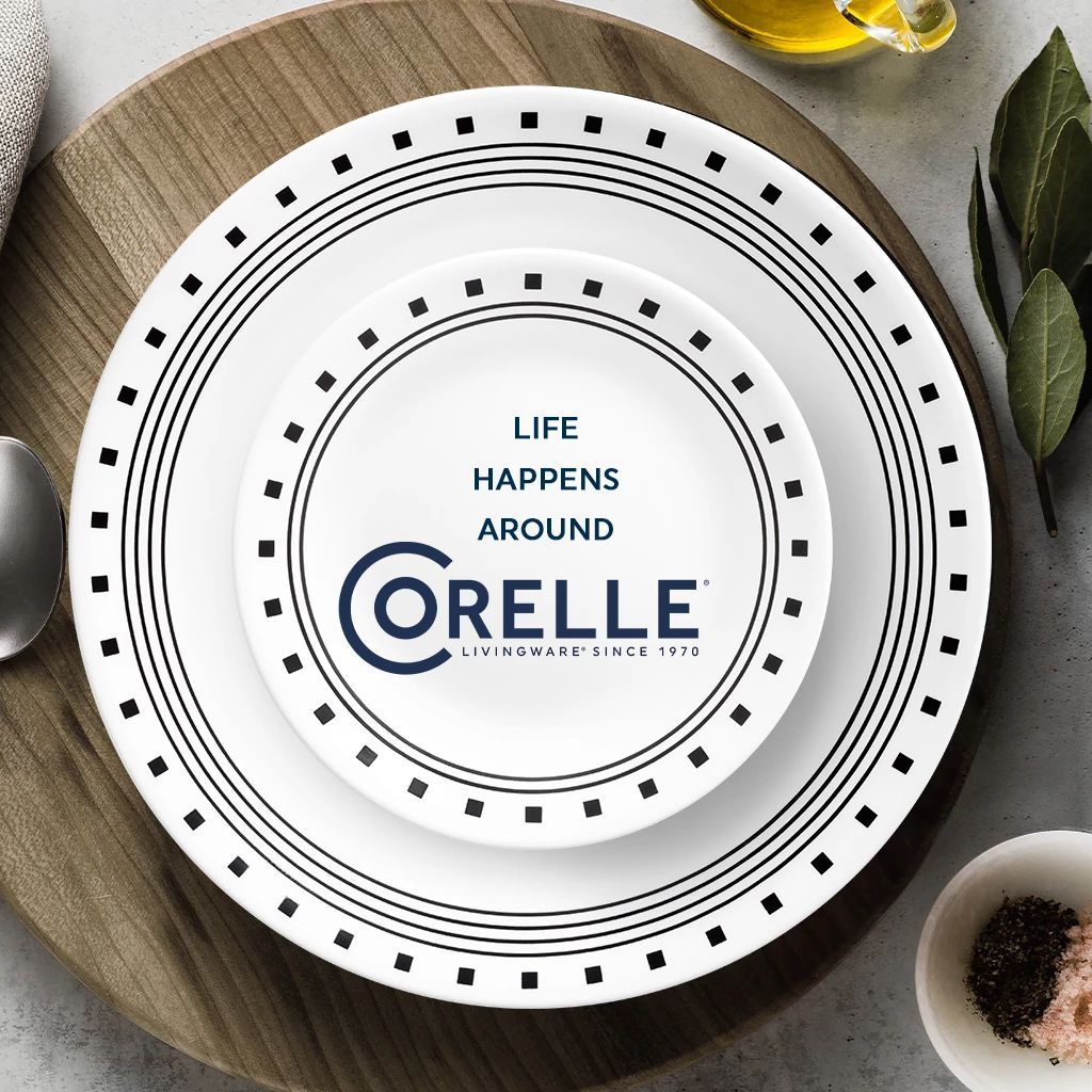 Corelle® City Block 18-piece Mugless Dinnerware Set. Service for 6 - Image 4