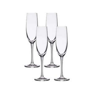 Lucaris Bangkok Bliss Champagne Flute Glasses (4-Pieces). 6-ounce. Dishwasher Safe. Lead-free Crystalline