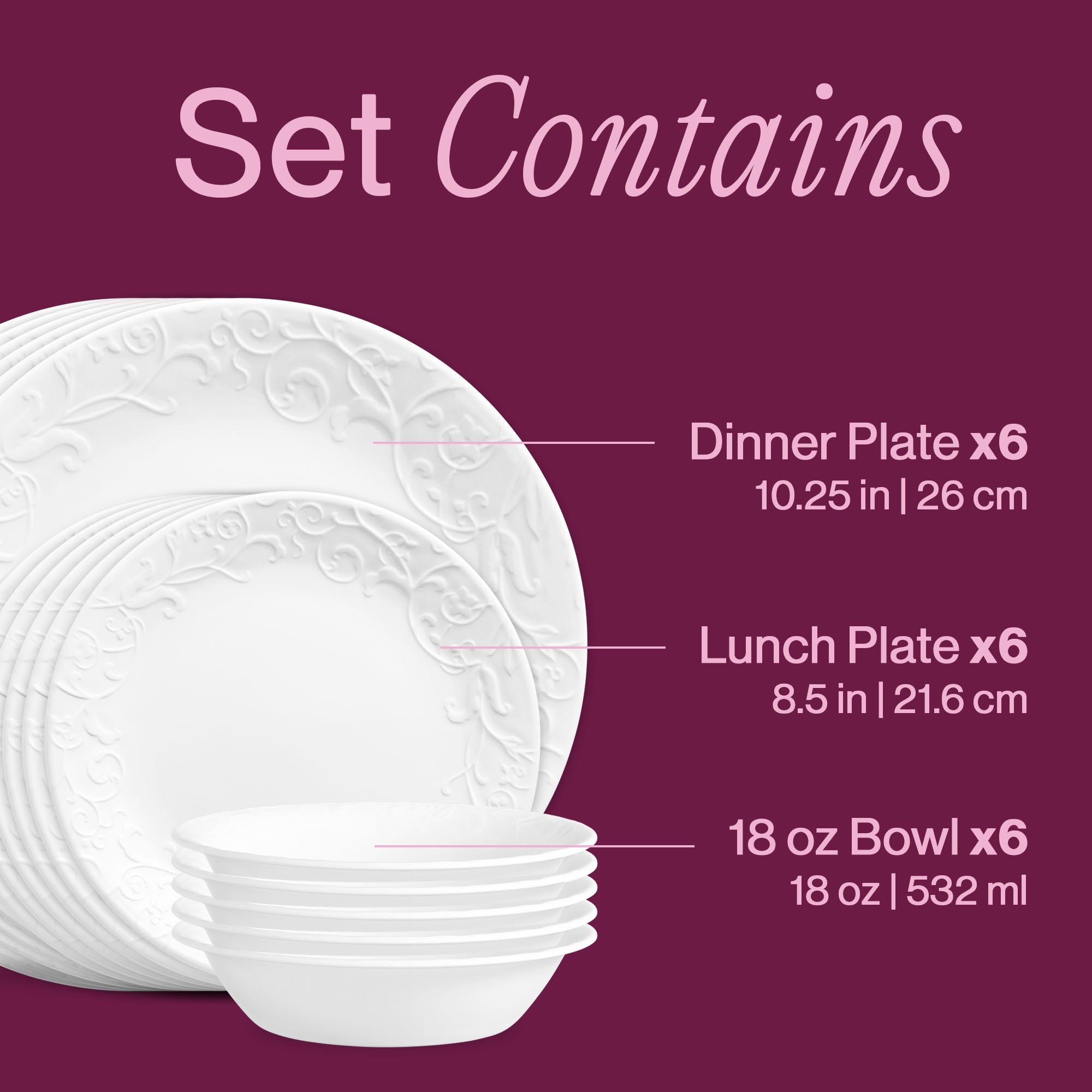 Corelle® Bella Faenza 18-piece Dinnerware Set. Service for 6 - Image 3