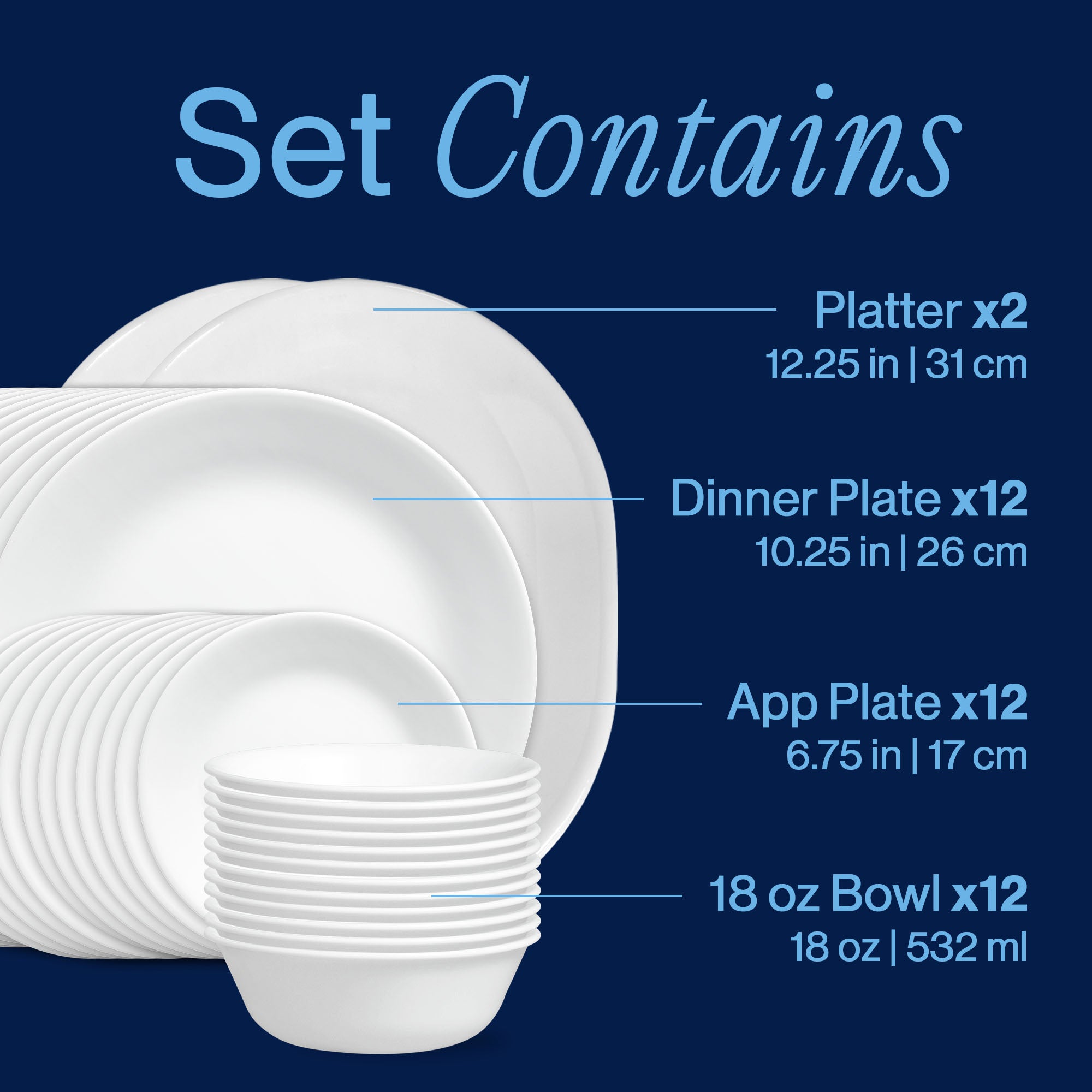 Corelle® Winter Frost White 38-piece Dinnerware Set. Service for 12 - Image 3