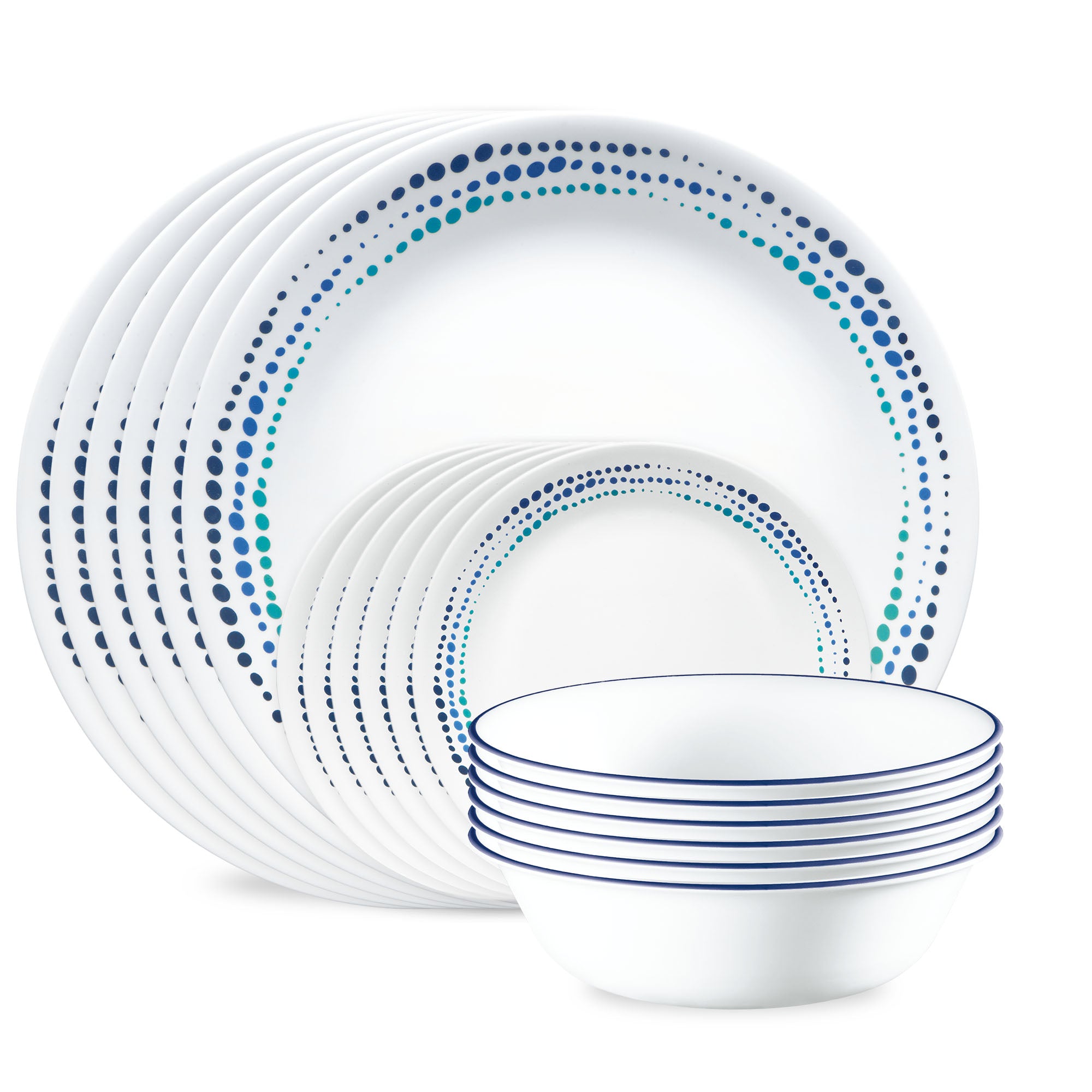 Corelle® Ocean Blues 18-piece Dinnerware Set. Service for 6