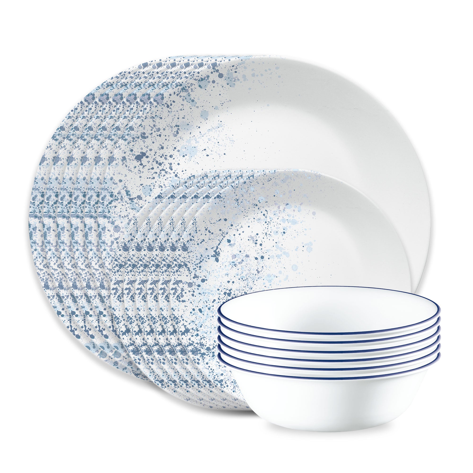 Corelle® Indigo Speckle 18-piece Dinnerware Set. Service for 6
