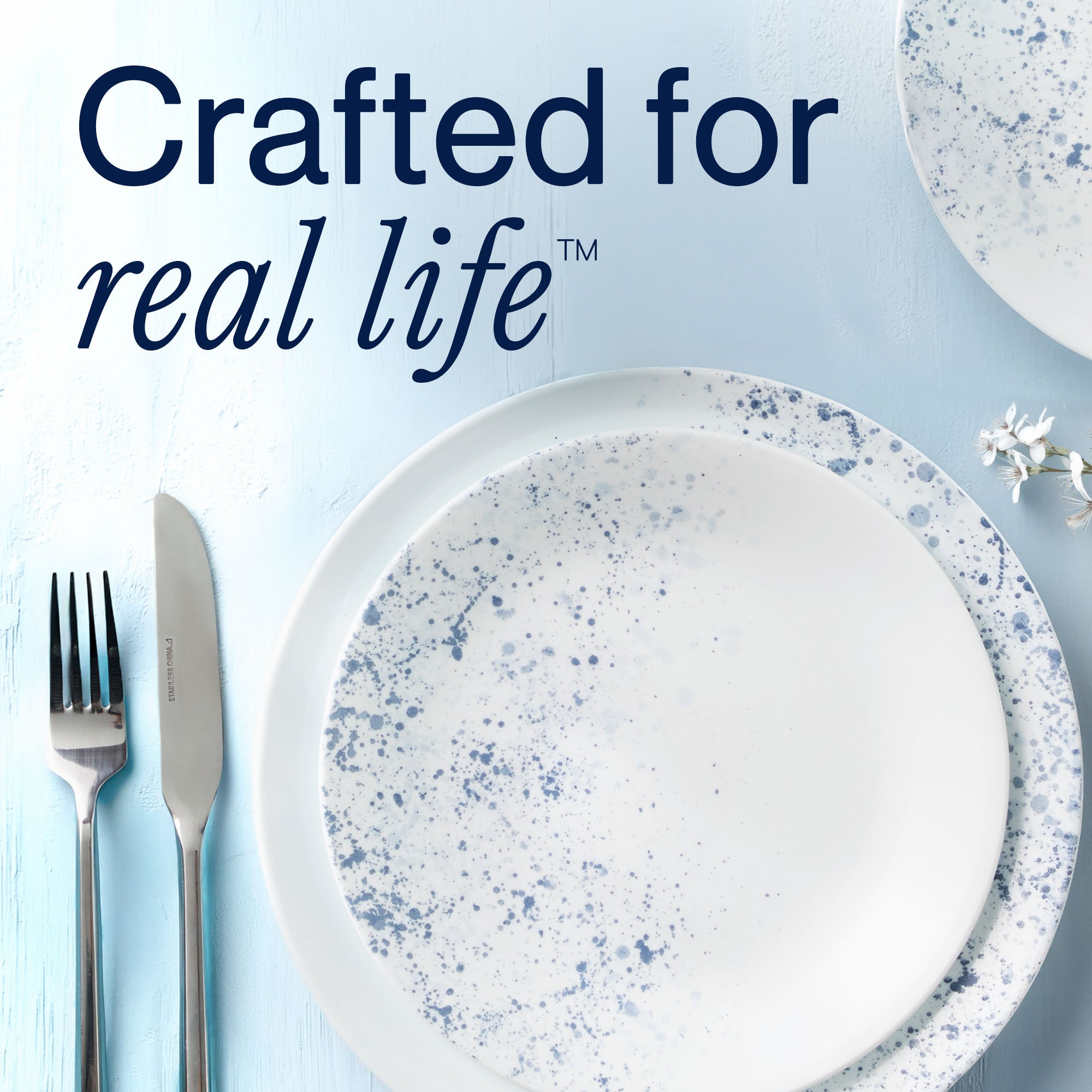 Corelle® Indigo Speckle 18-piece Dinnerware Set. Service for 6 - Image 6