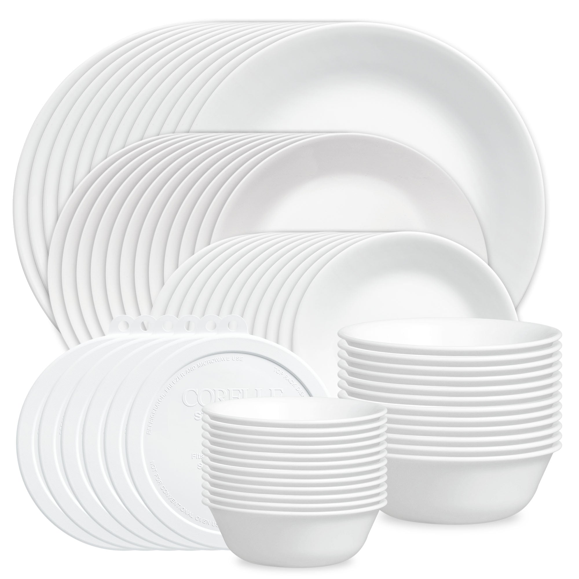 Corelle® Winter Frost White 66-piece Dinnerware Set. Service for 12