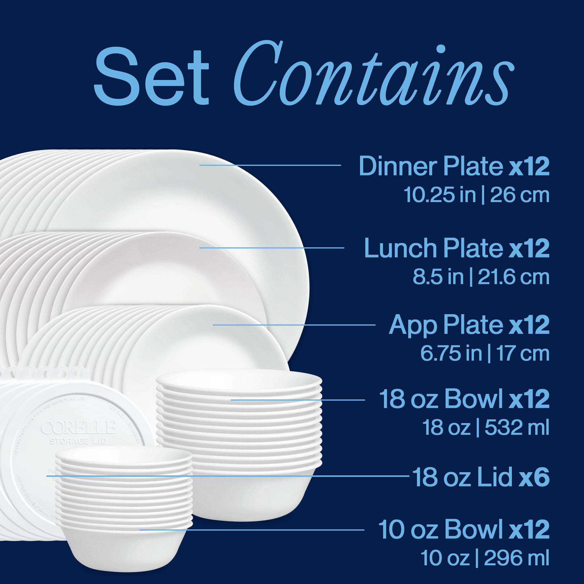 Corelle® Winter Frost White 66-piece Dinnerware Set. Service for 12 - Image 3