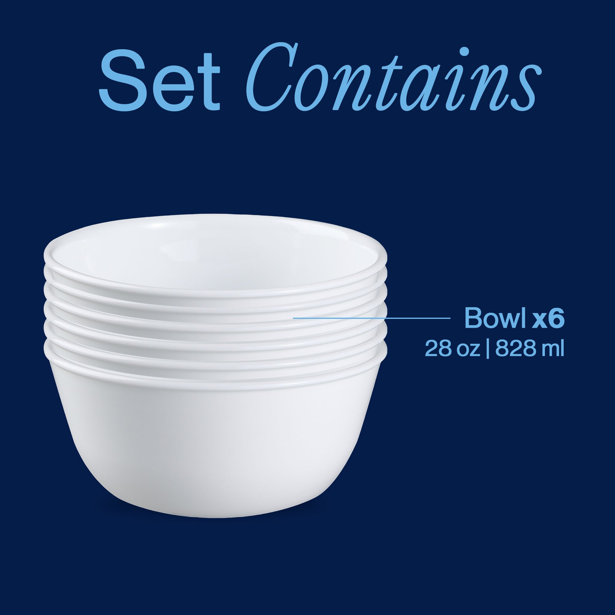 Corelle® Winter Frost White 28-ounce Large Soup Bowls. 6-pack - Image 3