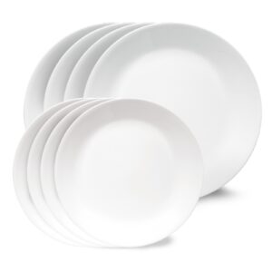 Corelle® Shimmering White Salad and Dinner Plates Set. 8-pack