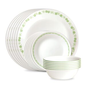 Corelle® Spring Blossom Green 18-piece Dinnerware Set. Service for 6