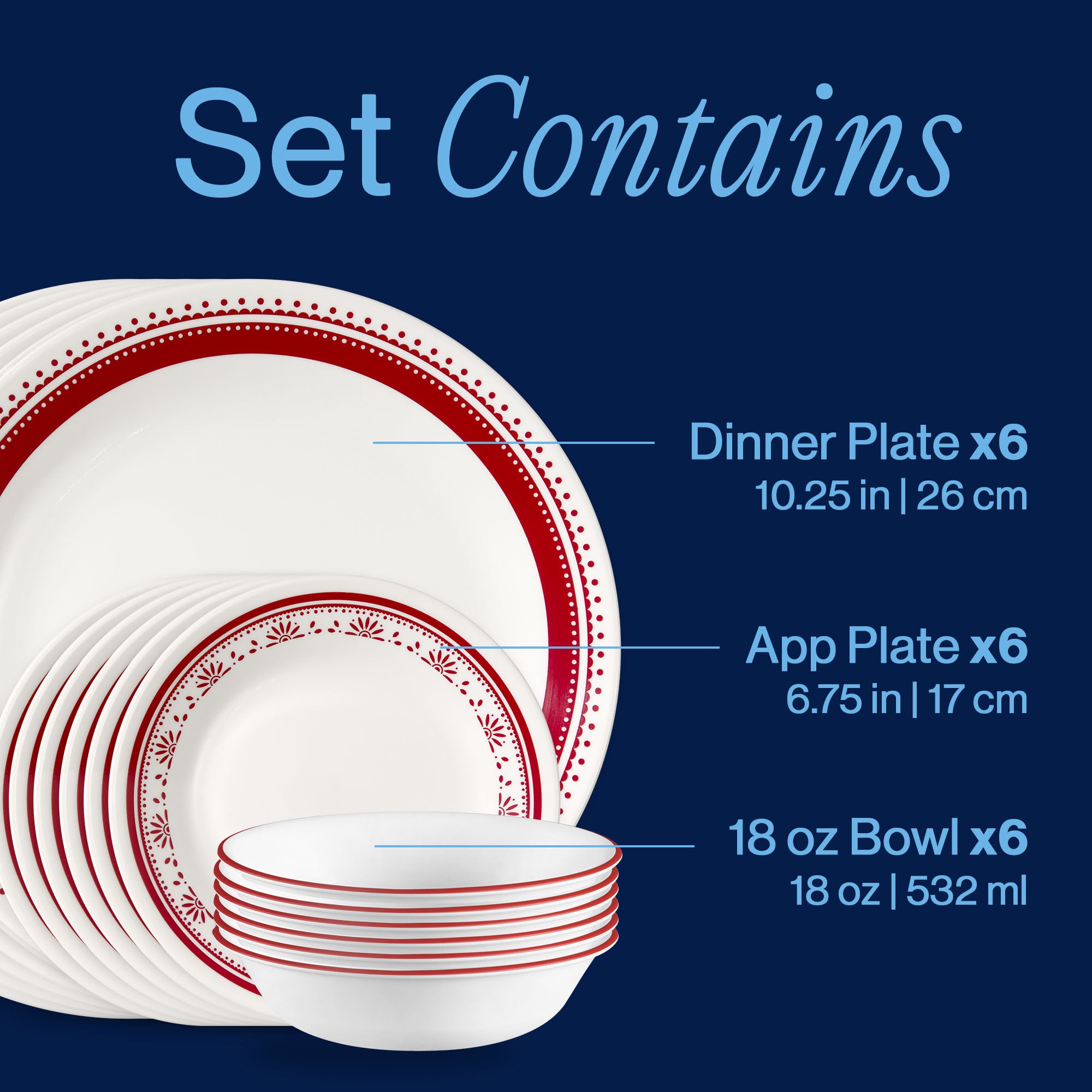 Corelle® Sadie 18-piece Dinnerware Set. Service for 6 - Image 3