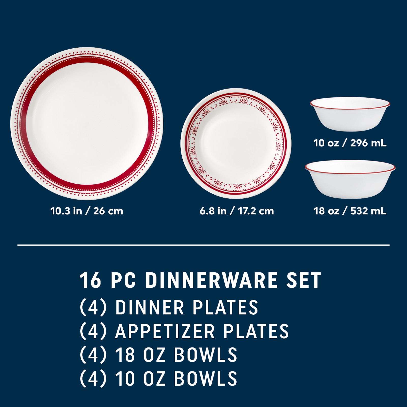 Corelle® Sadie 16-piece Dinnerware Set. Service for 4 - Image 2