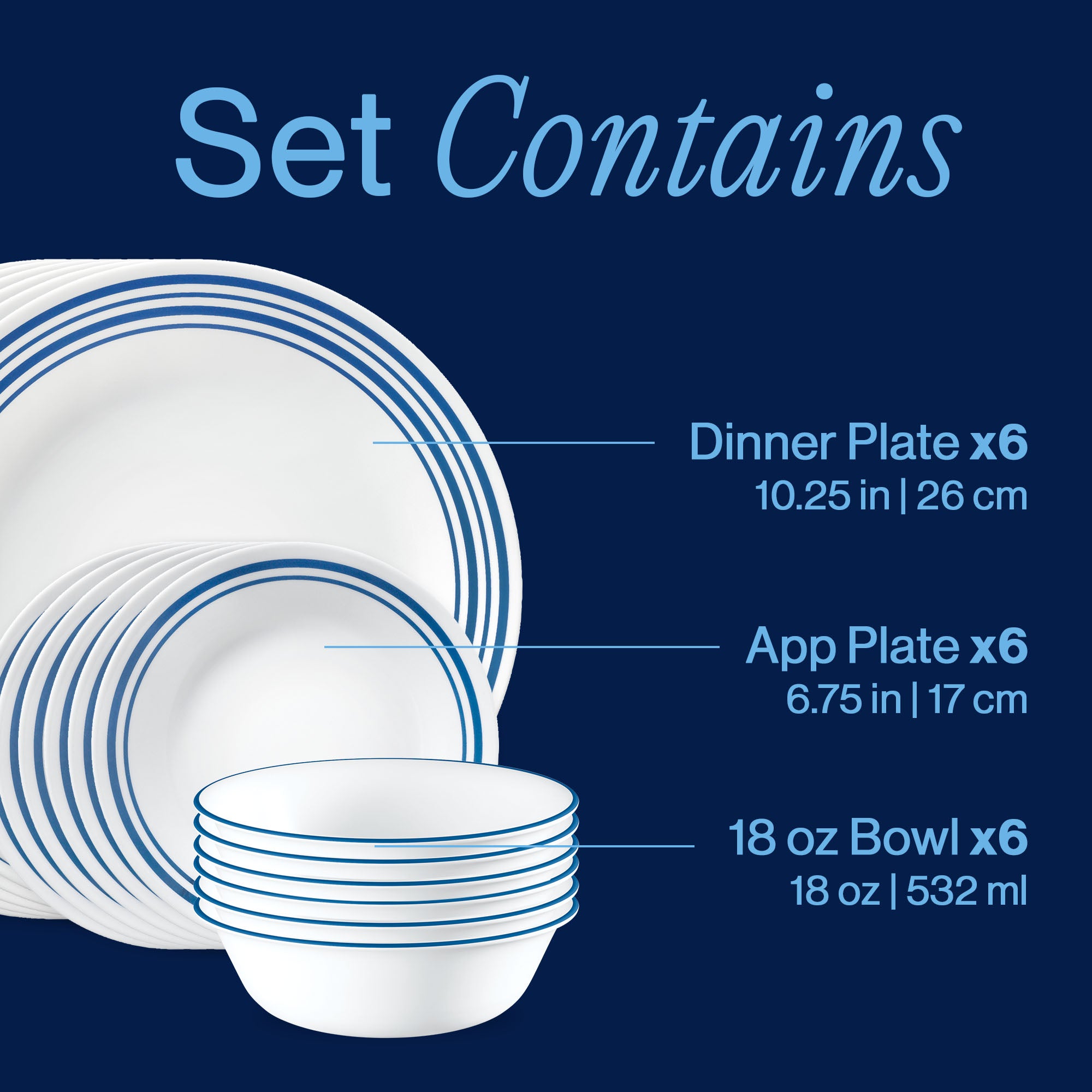 Corelle® Laila 18-piece Dinnerware Set. Service for 6 - Image 3