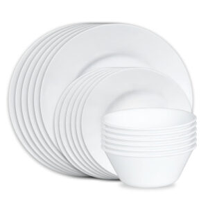 Corelle® Dazzling White Wide Rim 18pc Set. Service for 6