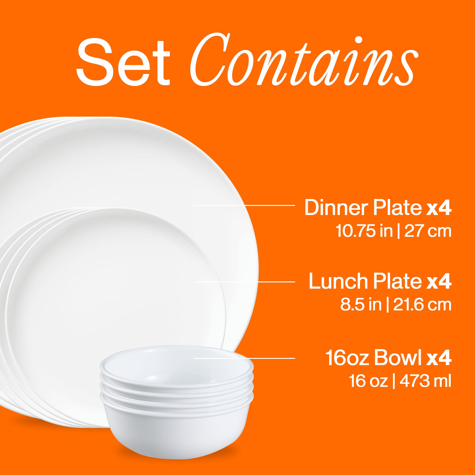 Corelle® Modern Rounds 12-piece Dinnerware Set. Service for 4 - Image 3