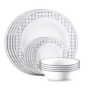 Corelle® Delicate Grid 18-piece Dinnerware Set. Service for 6