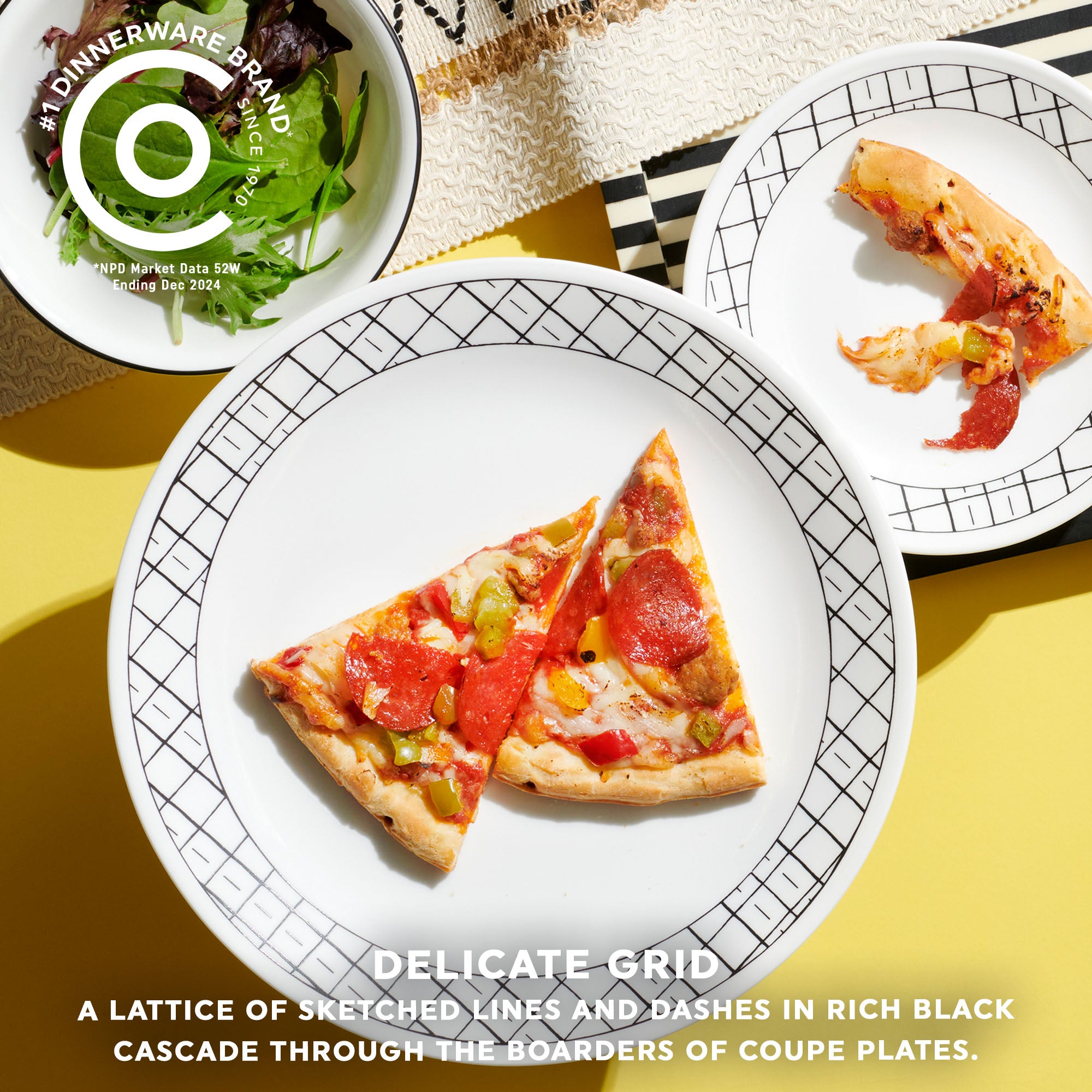 Corelle® Delicate Grid 18-piece Dinnerware Set. Service for 6 - Image 4