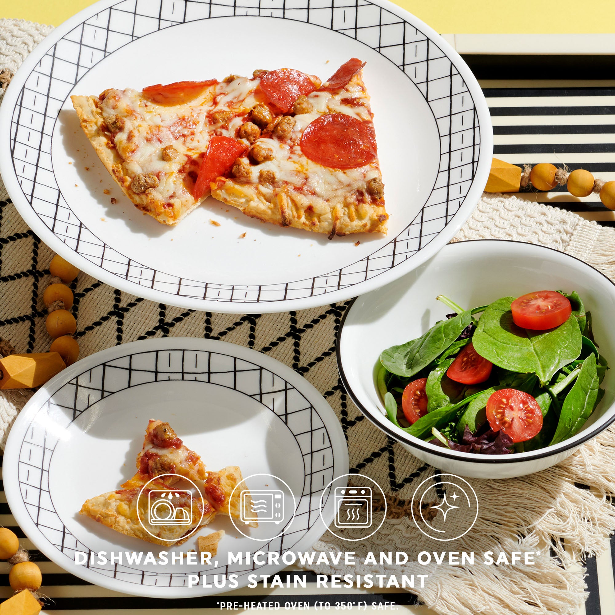 Corelle® Delicate Grid 18-piece Dinnerware Set. Service for 6 - Image 5