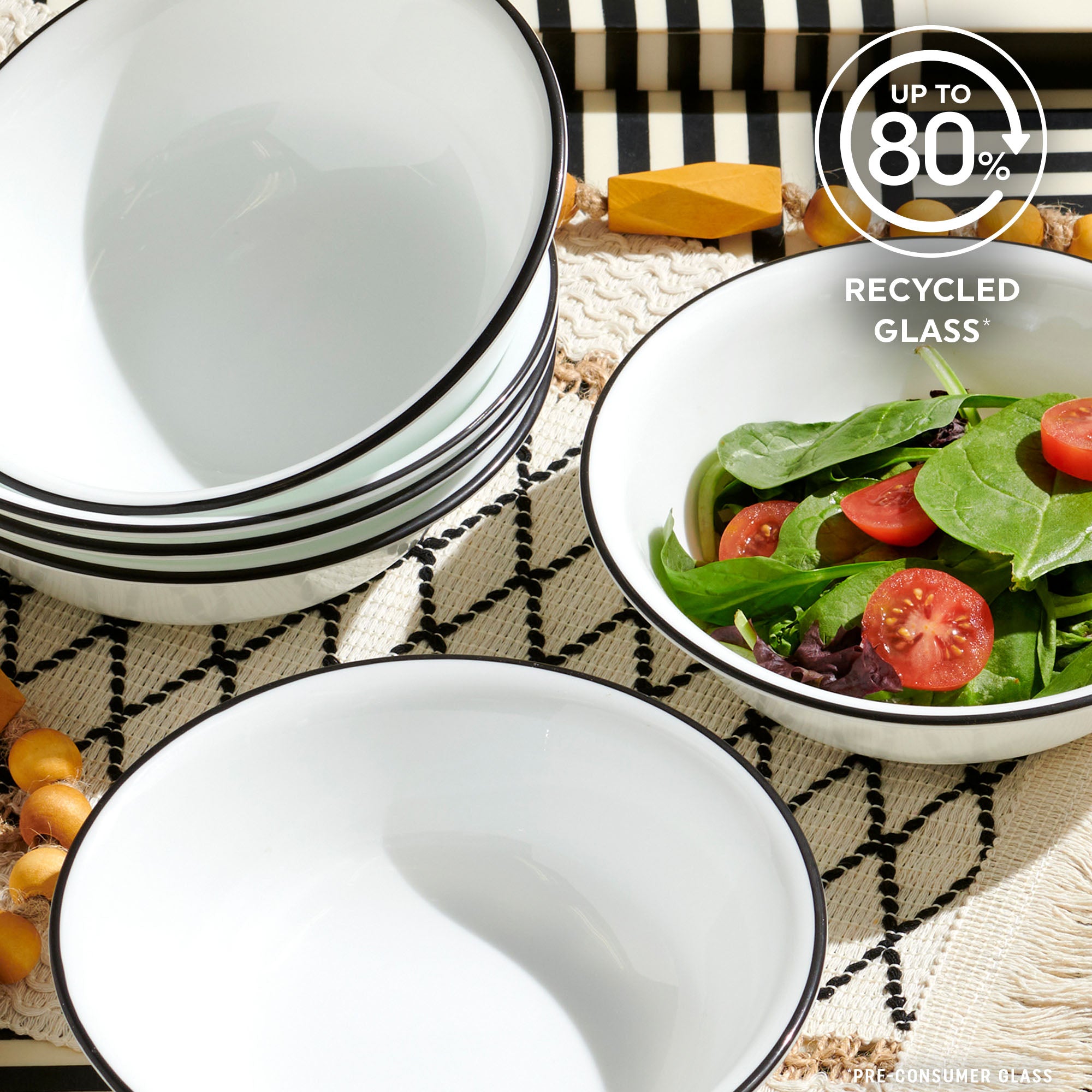 Corelle® Delicate Grid 18-piece Dinnerware Set. Service for 6 - Image 3